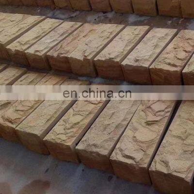 Mushroom Surface Yellow Sandstone Stone Panels Wall Decorative  Cladding Stacked  Natural Veneer Cut to Size