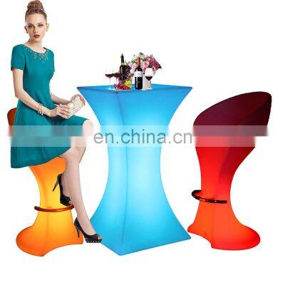 High Bar Stool /Magic 16 color change outdoor bar table and chair led stools bar chairs for solon garden party