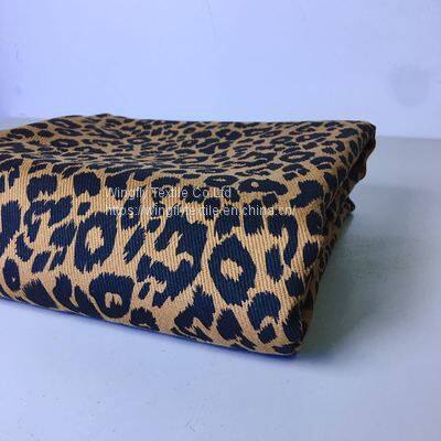 10oz Ready Made Leopard Print Washed Denim Fabric Jean Short Bags Dresses Upholstery Cloth 150cm Width W719 photo-2