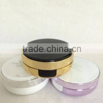 Golden BB/BC/CC cushion plastic compact powder cosmetic packaging compact mirror compact powder case
