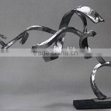 Table size stainless steel welded cross abstract sculpture for interior