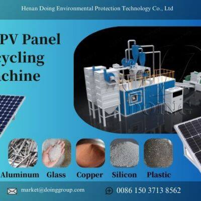 Full Automatic Solar Panel Recycling Plant Solar Photovoltaic Panels Recycling Solutions for PV Module Panel Disposal