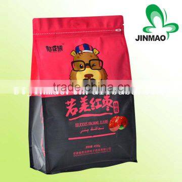 Custom design eight side seal bottom gusset bag for food package