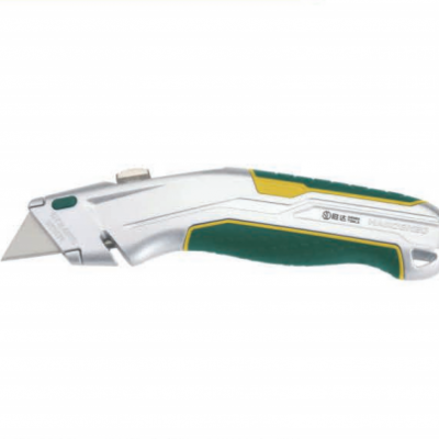 Zinc Alloy Heavy‑Duty Retractable Utility Knife With TPR Non‑Slip Handle