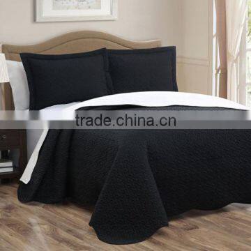 3Pcs Solid Microfiber Bedspread Set photo-2