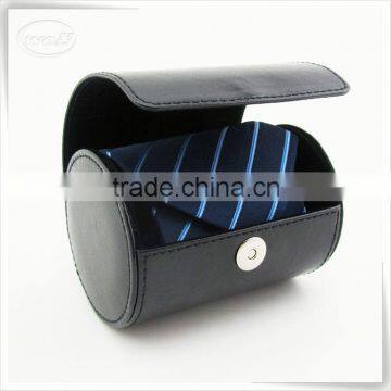 Luxury storage travel pu leather travel tie case