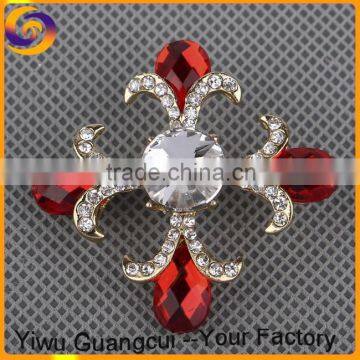 New design zinc alloy diamond cross wholesale brooch