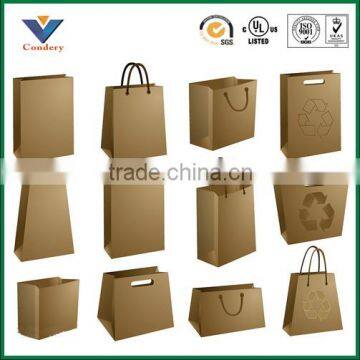 Custom high level paper gift bag shopping brown paper bag hand bag