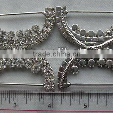 RHINESTONE BUCKLES SLIDER/METAL BASE, YMWJ SILVER COLOR