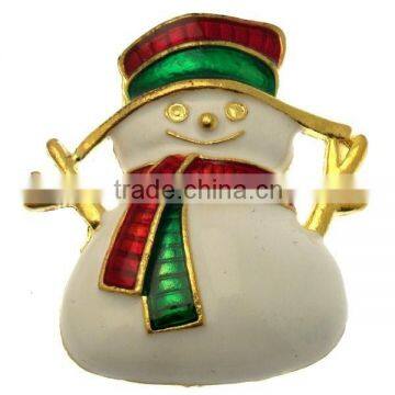 Wholesale 4.2*3.5cm Gold Christmas Snowman Brooch