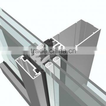 6063T5 high strength large aluminium extrusion for glass curtain cortina