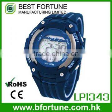 LP1343_BL Rubber Strap Blue color Chrono Alarm Date/Day Flashlight Tech Multifunction analog digital high tech watch