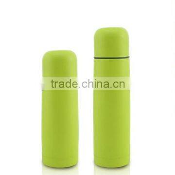 350ml/500ml stainless steel vacuum flask with Pu leather \ bullet shape thermo flask