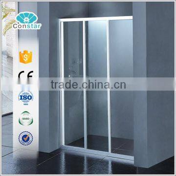 Walk in tempered glass shower wall