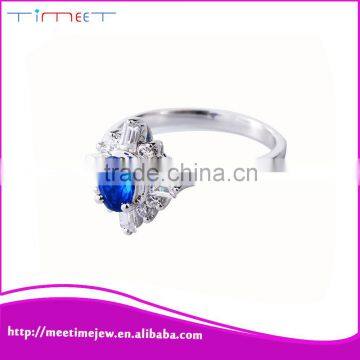 Hot selling wholesale products 925 silver blue sapphire ring