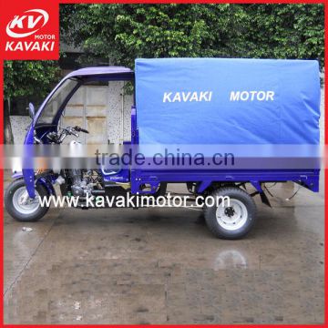 Kavaki Factory Outlet New Design Five Wheels Closed Cargo Tricycle With Rear Closed Cabin Foldable Sales To Tuvalu