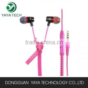 CE ROHS Certificate 3.5mm Plug Zipper Earphone