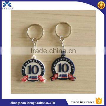 Promotion gifts away custom design soft rubber keychain for anniversary