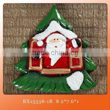 Christmas santa in train shaped fridge magnet