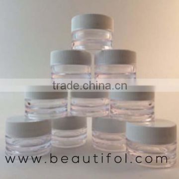 Wholesale empty plastic cosmetic jars for lip balm / lip gloss. Cute cosmetic plastic jars OEM