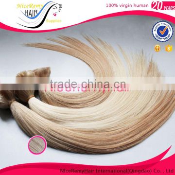 Wholesale top quality blonde pu skin weft hair extension