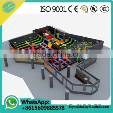 Commercial Trampoline park jungle gym, kids outdoor/indoor trampoline equipment