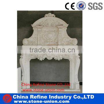 Modern carved marble fireplace