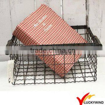 European Farm Solid Wood Vintage Storage Basket photo-5