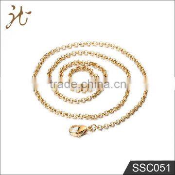 fashion high quality gold color stainless steel pearl chain necklace