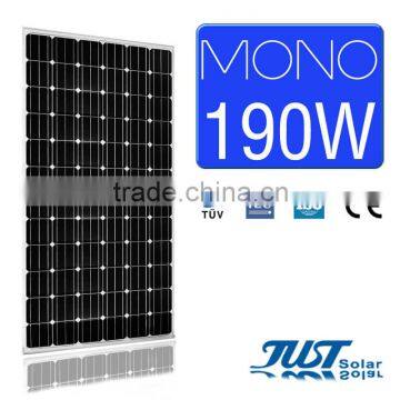 High quality 190 watt monocrystalline solar panel for home solar panel kits paneles solares with CE Tuv