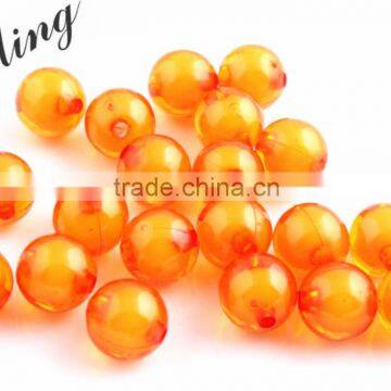 Orange Chunky Acrylic Round Transparent Plastic Beads in Beads ,8mm to 20mm Loost Beads for Kids Necklace Bracelet Jewelry