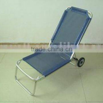 Aluminum leisure beach chair with wheels