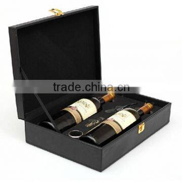 Top Grade New Design 2 Bottle Leather Red Wine Handle Case photo-2