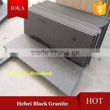 Hebei Black Granite Flamed and Brushed Finishing Floor Tiles