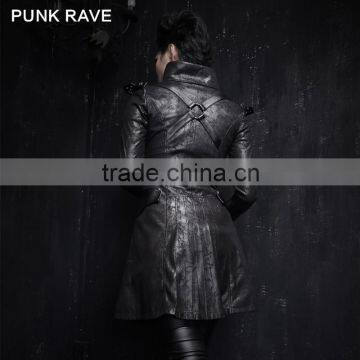 Y-366 Fashion Punk Rave New Women Long Coat Model photo-3