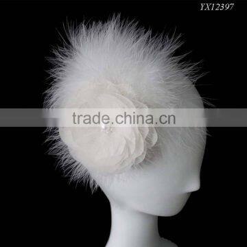 Wedding headpiece,wedding fascinator,bridal fascinator,wedding feather fascinator on clip