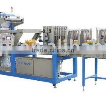 Straight line heat shrink film packaging machine