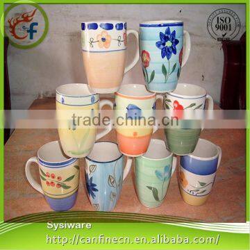 Hot sale 14oz ceramic hand painted mugs and cups