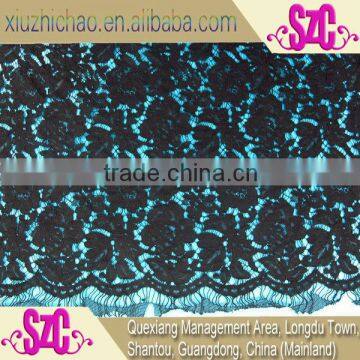 factory direct sale woven french lace fabric black