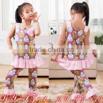 2015 wholesale childrens boutique clothing valentines day cotton outfit western girls outfit baby girls clothing set boutique