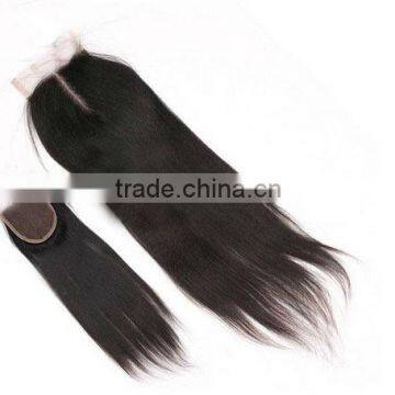 Alibaba Wholesale Price 18" #1B straight, Middle Parting, Baby hair in front, Brazilian hair lace closure