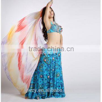 Gradient Belly Dancing Veils Silk Fabric Dance Veil photo-4