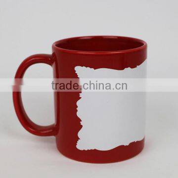 11oz red luminous mug with irregular edge