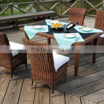 5pc Wicker outdoor dining set /restaurant table and chairs/2015 new product