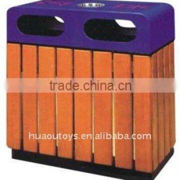 Professional production outdoor wooden trash can