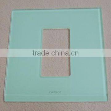 Beveled tempered wall switch glass plate