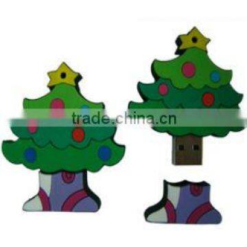 funny shape and high quality! christmas rubber usb flash memory