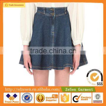 China Factory Cheap High-Rise Fashion A-Line Stretch Denim Skirt For Women