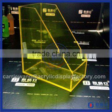 China supplier yellow acrylic book display stands / acrylic brochure holder stand rack for sale