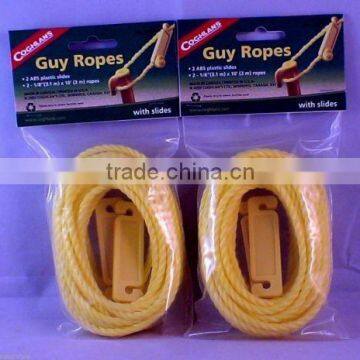 4PK GUY LINE KIT 4 ROPES AND 4 SLIDE ADJUSTERS SECURE TENTS, CANOPIES LEAN TOO'S